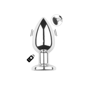Plug vibrant acier inoxydable anal taille M avec télécommande, USB BOOTY
